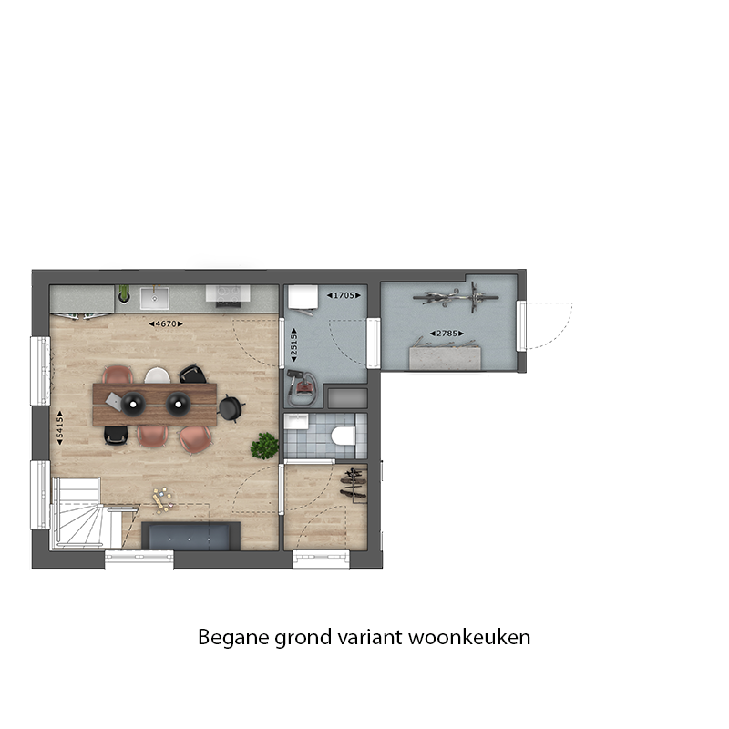 Artist impression appartement 1 bg als keuken Archipel Living Den Haag